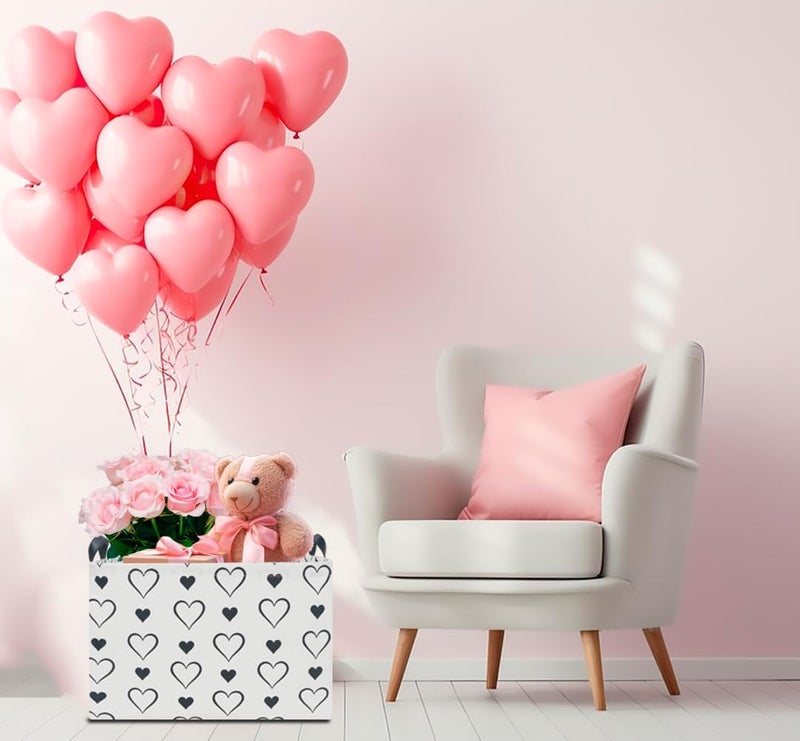 CLOCOR Rectangular Storage Basket Empty,Gift Basket,Waterproof Storage Bin with Handles,Room Decor(3PCS Cute Heart) - Image 5